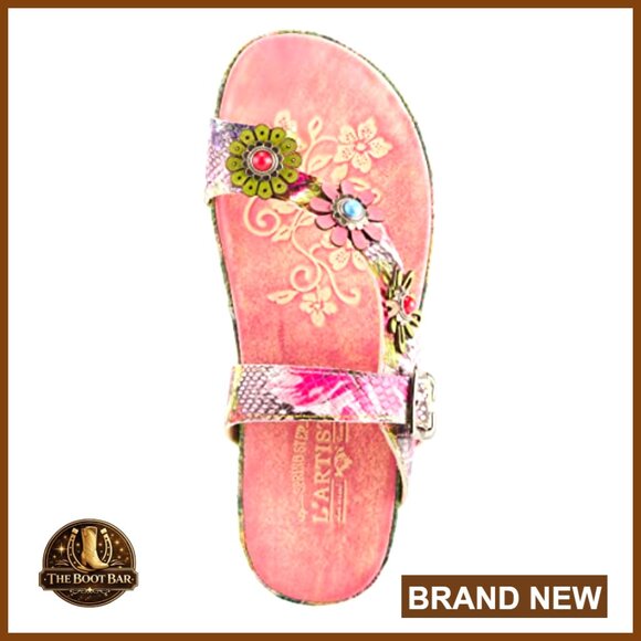 Adjustable Strap Slide Sandals with Snake Skin Pattern Leather Flexible Sole - Picture 4 of 7